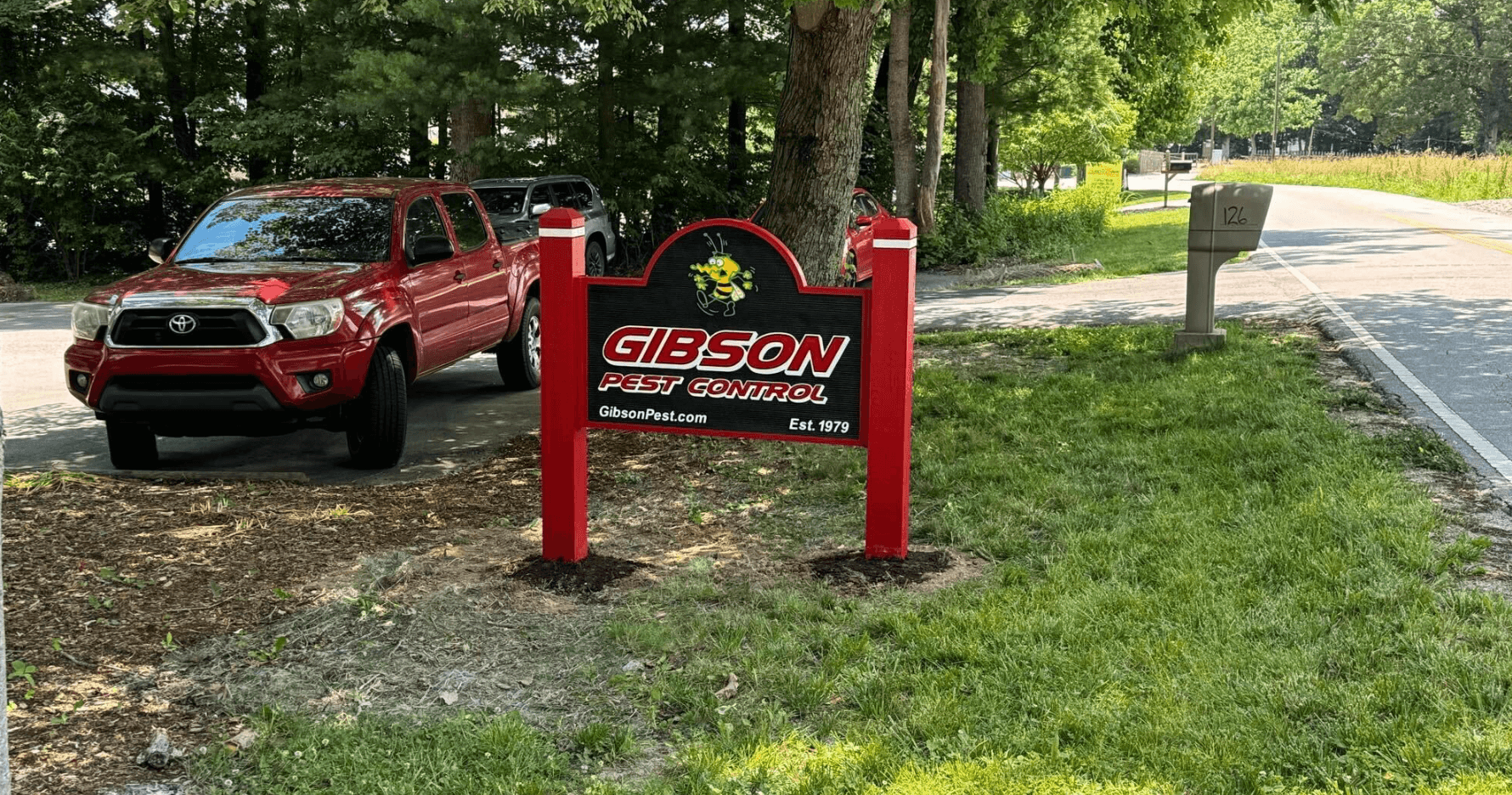 Gibson Pest Control Truck and Office Signage